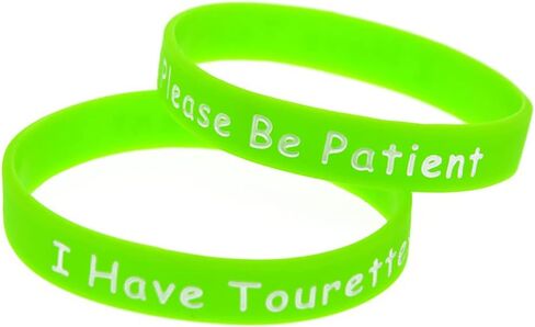 5Pcs Medical Alert I have Tourettes Please be patient, Tourettes Medical Warning Silicone Wrist Strap, One Size, Silicone in Kuwait