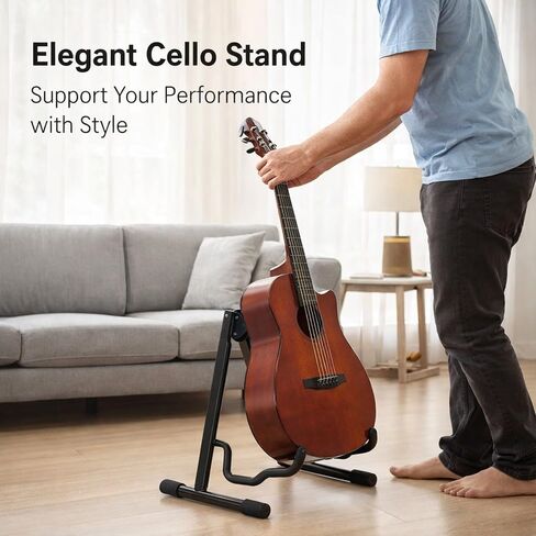 Cello Stand Foldable Support A Frame Display Storage Holder Violin Guitar Bass Accessory Black in Kuwait