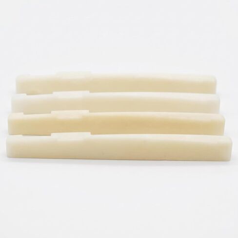 4PCS Plastic Guitar Saddle & Nut Set, Acoustic Replacement Parts | Clear tone, balanced resonance, easy install, fits most acoustic guitars, 2 PCS 43mm nuts & 2 PCS 74mm saddles in Kuwait