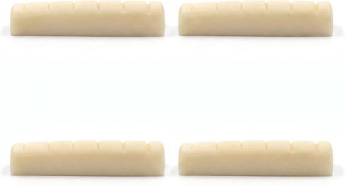 4PCS Plastic Guitar Saddle & Nut Set, Acoustic Replacement Parts | Clear tone, balanced resonance, easy install, fits most acoustic guitars, 2 PCS 43mm nuts & 2 PCS 74mm saddles in Kuwait