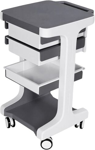 3 Tier Beauty Salon Rolling Trolley with 2 Drawers 4 Wheels Mobile Storage Carts Max 110LBS Load Lab Ultrasound Carts for Hospital Clinic Beauty Salon SPA Office in Kuwait