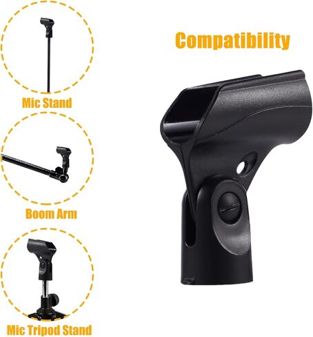 Adjustable Microphone Holder & Microphone Clip, Mic Clip for Microphone Stand, Fits Wired Handheld Microphones, Includes 5/8" Male to 3/8" Female Thread Adapter, 2 Pack in Kuwait