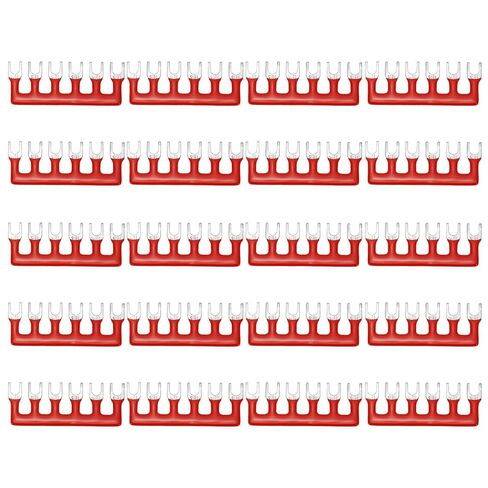 MECCANIXITY 20 Pack Fork Type Terminal Strip, 6 Postion 15A 400V Cuttable Pre Insulated Jumper Block TB-1506 Terminal Barrier Strips Jumper Connector for Factory Workshops Machinery, Red in Kuwait
