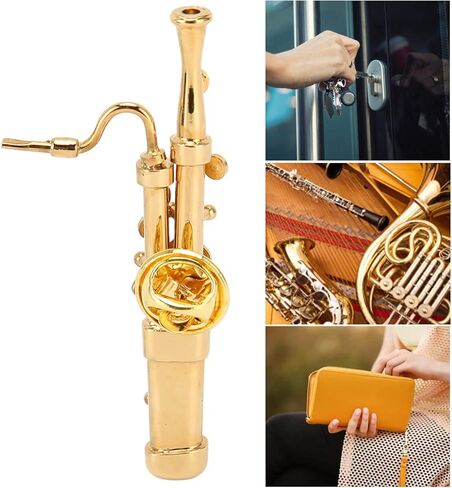 Miniature Basson, Exquisite Gold Plated Metal Mini Basson Model with Storage Box, for Table Shelf Cabinet Music Room Decoration Gift in Saudi Arabia