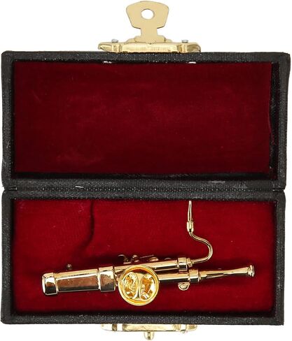 Miniature Basson, Exquisite Gold Plated Metal Mini Basson Model with Storage Box, for Table Shelf Cabinet Music Room Decoration Gift in Saudi Arabia