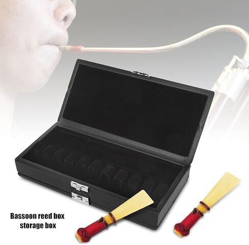 2 Layer Black Leather Bassoon, s, Wind Instrument Accessory with Soft Flannel Slots and Ventilation Holes, Compact Storage Solution for Musicians in Saudi Arabia