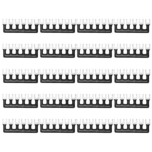 MECCANIXITY 20 Pack Fork Type Terminal Strip, 6 Postion 15A 400V Cuttable Pre Insulated Jumper Block TB-1506 Terminal Barrier Strips Jumper Connector for Factory Workshops Machinery, Red in Kuwait
