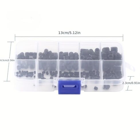 100pcs Grub Screw Assortment 304 Stainless Steel Carbon Steel Allen Hex Socket Cup Point with Organizer Case for Repair and Electronics, Silvery in Kuwait