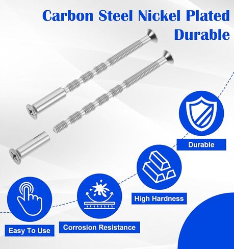 10 Set Cabinet Handle Screws, M4 Bolt Door Knob Screws & Sleeves, Adjustable Length Long Screw for Cabinets Handle & Pull, Fixer for Hollow Door Handles Knobs Escutcheons, 60mm Stainless Steel in Kuwait