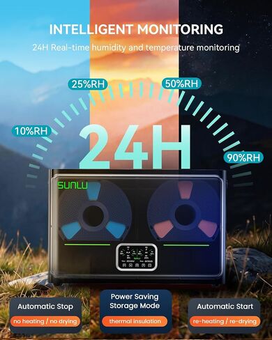 SUNLU مجفف خيوط الطابعة ثلاثية الأبعاد S4 Pro، تحكم في درجة الحرارة ثنائي المنطقة، أسود | ما يصل إلى 85 درجة مئوية، سخان PTC 380 وات، التلدين، التحكم التلقائي في الرطوبة، لـ ABS/PLA/PETG/نايلون in Kuwait