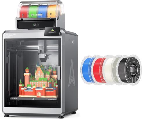 طابعة Creality K2 Plus Combo ثلاثية الأبعاد، حزمة مع خيوط Hyper RFID PLA 4 كجم للسرعة العالية 30-600 مم/ثانية (أسود، أبيض، أحمر، أزرق) in Kuwait