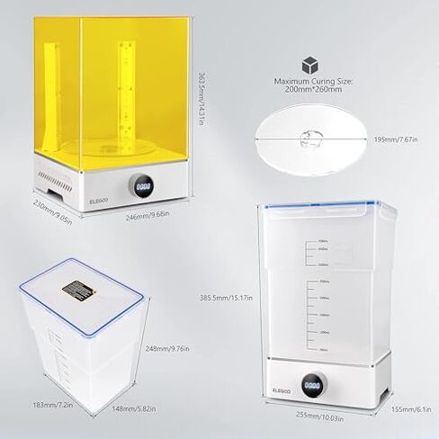 ELEGOO Mars 5 Ultra 9K MSLA Resin 3D Printer and ELEGOO Mercury XS Bundle with Separate Wash and Cure Station in Kuwait