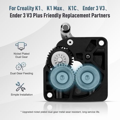 K1 Extruder Gear Kits, All Metal Nickel Plated Hardened Steel Plating Drive Gear K1 Max Extruder Gears Kit Compatible with Ender-3 V3/Ender-3 V3 Plus/K1 SE/K1C/K1/K1 Max 3D Printer in Kuwait