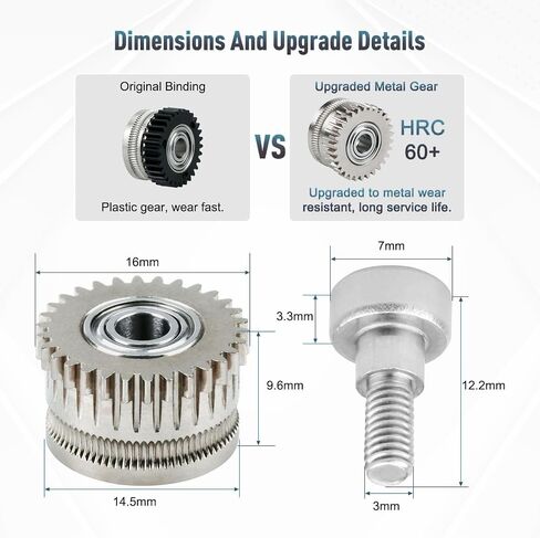 K1 Extruder Gear Kits, All Metal Nickel Plated Hardened Steel Plating Drive Gear K1 Max Extruder Gears Kit Compatible with Ender-3 V3/Ender-3 V3 Plus/K1 SE/K1C/K1/K1 Max 3D Printer in Kuwait