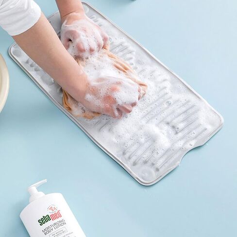 Laundry Basin, Thickened Silicone Washboard Foldable Laundry Scrubbing Tool for Clothes Durable in Kuwait