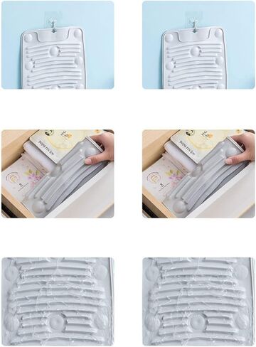 Laundry Basin, Thickened Silicone Washboard Foldable Laundry Scrubbing Tool for Clothes Durable in Kuwait