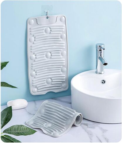 Laundry Basin, Thickened Silicone Washboard Foldable Laundry Scrubbing Tool for Clothes Durable in Kuwait