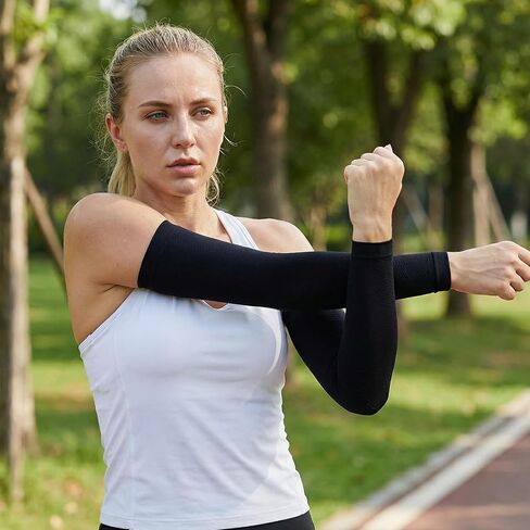 4Pairs Slimming Arm Sleeves for Women, Upper Arm Compression Sleeve, Plus Size Arms Shaper Sleeve, Elastic Slimming Fitness Shapers for Sun Protection Tattoo Cover up(Black) in Kuwait