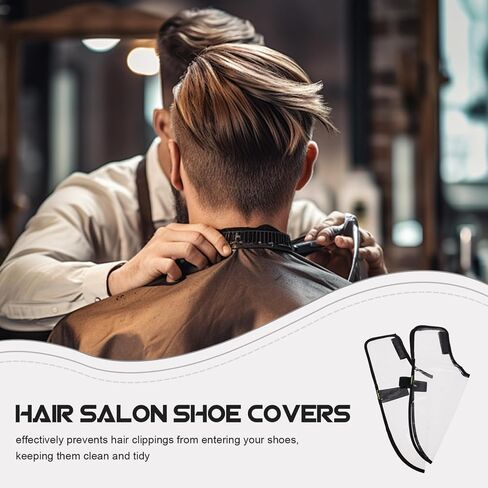 SHINEOFI Breathable Hair Stylist Shoe Covers Small Size Pvc Protective Reusable Haircut Shoes Protector for Barbers and Salon Spa Use in Kuwait