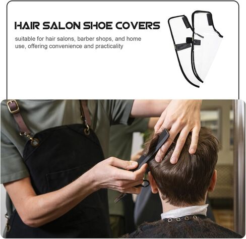 Reusable Pvc Hair Stylist Shoe Covers Breathable Salon Shoes Protector Shatterproof Design Small Size Covers for Barbers and Hairdressers in Haircut and Spa Settings in Kuwait