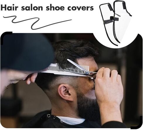Reusable Pvc Hair Stylist Shoe Covers Breathable Salon Shoes Protector Shatterproof Design Small Size Covers for Barbers and Hairdressers in Haircut and Spa Settings in Kuwait
