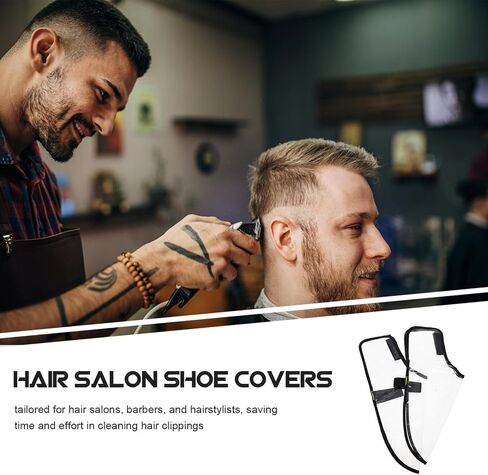 Reusable Pvc Hair Stylist Shoe Covers Breathable Salon Shoes Protector Shatterproof Design Small Size Covers for Barbers and Hairdressers in Haircut and Spa Settings in Kuwait