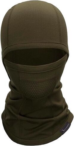 ELEMENT OUTDOORS Merino Series Balaclava, Soft Merino Wool Full-Face Hood & Neck Mask, Breathable Moisture-Wicking Cold-Weather Gear, Olive in Kuwait