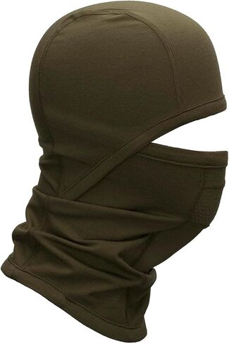 ELEMENT OUTDOORS Merino Series Balaclava, Soft Merino Wool Full-Face Hood & Neck Mask, Breathable Moisture-Wicking Cold-Weather Gear, Olive in Kuwait