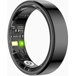 Ultra-Light Smart Ring for Women & Men, Sleep, Heart Rate, SpO2, Temp & Activity Tracker, Gesture Control,5ATM Waterproof, No Subscription, for Android & iOS(Black,Size 7) in Kuwait