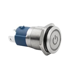 Push Button Power Switch 16mm Metal LED Stainless Steel Self Reset On/Off Latching Momentary 10A 12V 220V, 1pcs(High,Amber LED_LAT_220V) in Saudi Arabia