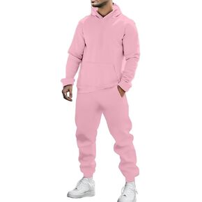 Mens Track Suits 2 Piece Set Fleece Hoodie and Sweatpants Outfits 2026 Casual Athletic Jogging Suit Work Out Gym Clothing in Kuwait