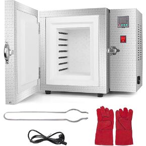 Jewelry Casting Burnout Furnace, 1500w Metal Melting Furnace, Pid Temperature Control, Includes Plier Gloves, for Closed High Temperature Metal Melting Heat Treatment Furnaces in Kuwait