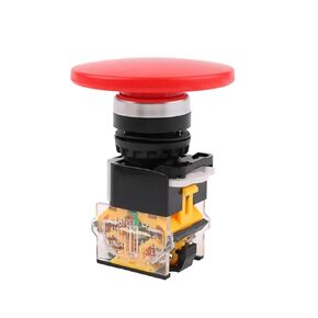Push Button Switch Momentary, Auto Reset, Non-Locking, Mushroom Cap, 1NO1NC, 22mm, LA38-11M/60, 1pcs in Saudi Arabia