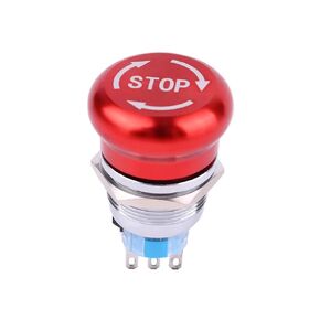 Push-Button Emergency Stop Switch 22mm Metal Rotary with LED Light 220V 24V 12V for Machine 1NO 1NC, 1pcs(Type 2) in Saudi Arabia