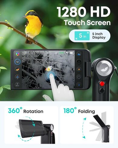 Thermal Master DV2 Thermal Monocular with 15mK Ultra-Sensitive Sensor | 512x384 X³ 256x192 Ir Resolution, 50Hz Smooth Image, 5'' Rotatable Big Display, Hotspot Tracker, Outdoor Wildlife Observation in Kuwait