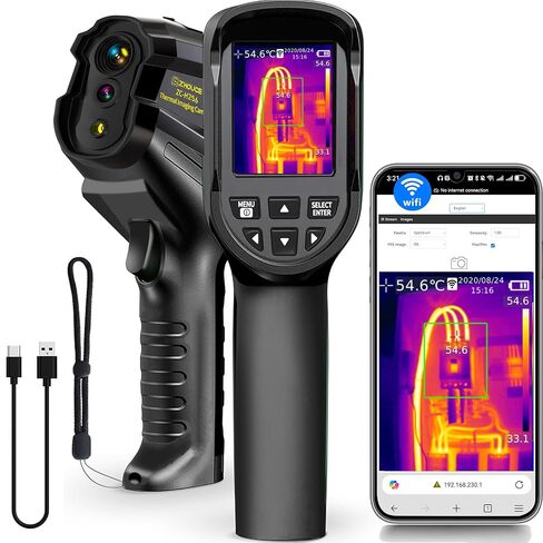 Handheld Thermal Imaging Camera, 160×120 Infrared Resolution, -4°F to 1022°F, 25Hz Infrared Camera, PC Analysis, 50° FOV, Image Fusion, for Construction/Thermal Mercury/Circuit Breakers (ZC-H160) in Kuwait