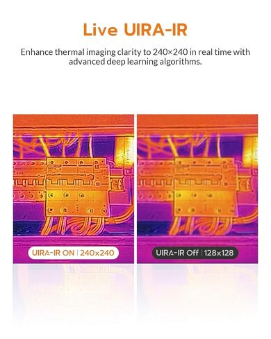 TT17D Wi-Fi Thermal Camera with 3.5" Touchscreen, AI Scene Detection, 240x240 UIRA-IR with Visual Camera, 25Hz Thermal Imaging Camera, -4°F~1022°F Range, Wireless Transfer Analysis via App in Kuwait
