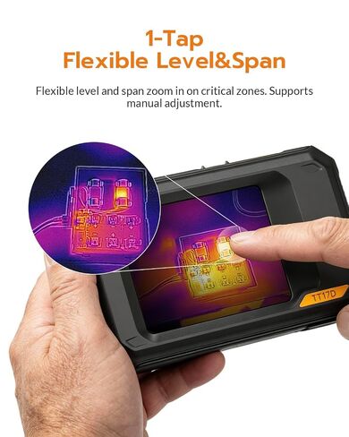 TT17D Wi-Fi Thermal Camera with 3.5" Touchscreen, AI Scene Detection, 240x240 UIRA-IR with Visual Camera, 25Hz Thermal Imaging Camera, -4°F~1022°F Range, Wireless Transfer Analysis via App in Kuwait