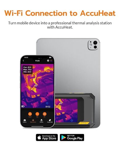 TT17D Wi-Fi Thermal Camera with 3.5" Touchscreen, AI Scene Detection, 240x240 UIRA-IR with Visual Camera, 25Hz Thermal Imaging Camera, -4°F~1022°F Range, Wireless Transfer Analysis via App in Kuwait