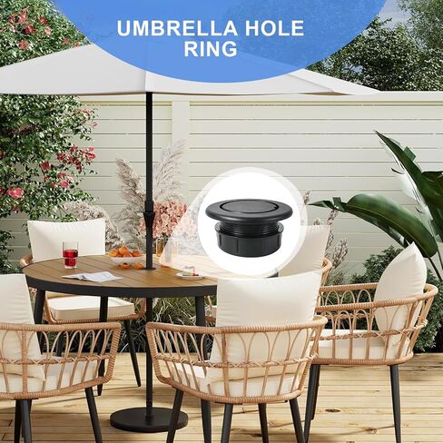 Outdoor Patio Table Umbrella Hole Ring Plug and Cap Set, 2" Parasol Umbrella Hole Cover Insert Replacement for Patio Table, Deck, Garden, Camping in Kuwait