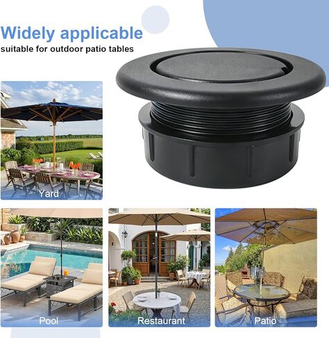 Outdoor Patio Table Umbrella Hole Ring Plug and Cap Set, 2" Parasol Umbrella Hole Cover Insert Replacement for Patio Table, Deck, Garden, Camping in Kuwait