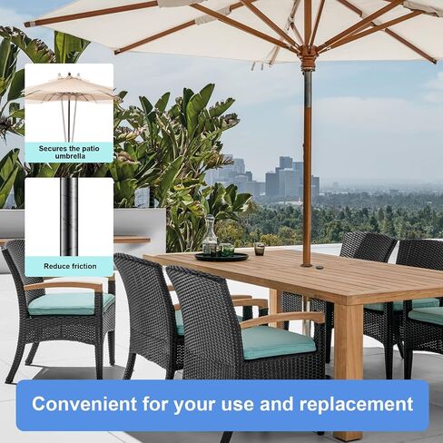 Outdoor Patio Table Umbrella Hole Ring Plug and Cap Set, 2" Parasol Umbrella Hole Cover Insert Replacement for Patio Table, Deck, Garden, Camping in Kuwait