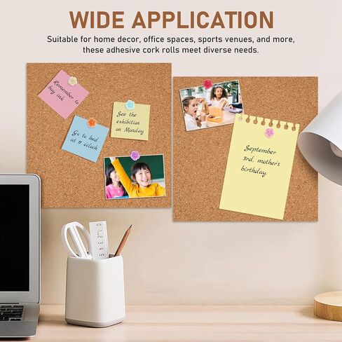 COHEALI Roll of Cork Board with Adhesive Backing Self-Adhesive Cork Roll for Office Spaces and Home Decor Easy to Use for Photo Board in Kuwait