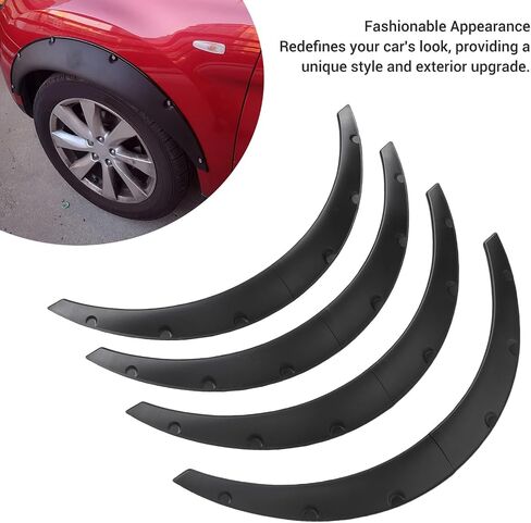 Flares, 4PCS Universal 31.5 Inch Length 90mm Wide Body Kit High Grade ABS Plastic, Wheel Arches Edge Trim Protector with Installation Screws Tape for Sedan SUV in Kuwait