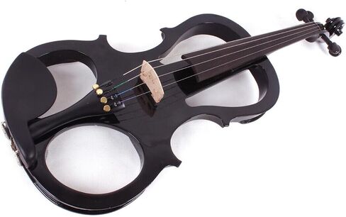 electric viola 16 inch kit Solid Wood body with Ebony fittings, Case, Viola Bow, AUX Cable, Headphone, All accessories for Students, Beginners and Adults #EL5 (Black) in Kuwait