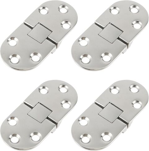 Semetall Boat Hinges, 4PCS Stainless Steel Flush Mount Hinges 2.6" x 1.18" - Marine Grade for Butler Tray, Hatch, Cabinet & Door, Silver in Kuwait