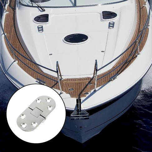 Semetall Boat Hinges, 4PCS Stainless Steel Flush Mount Hinges 2.6" x 1.18" - Marine Grade for Butler Tray, Hatch, Cabinet & Door, Silver in Kuwait