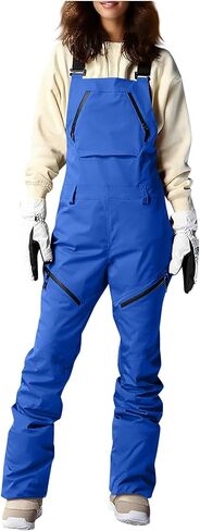 Snow Bibs Women Waterproof Windproof Snow Pants Warm Insulated Bib Overalls Winter Ski Jumpsuit with Multi Pockets in Kuwait
