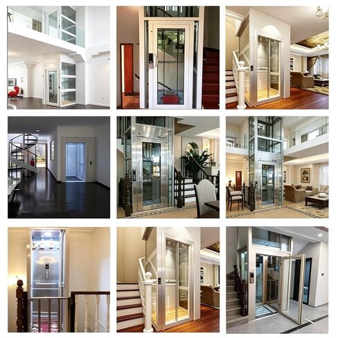Wheelchair Accessible Private Custom Home Elevator, Modern Compact Residential Elevator Home Lift Villa Elevator with Glass Cabin Steel Frame, Safe Elevator for Private Homes Villas Townhouses in Kuwait