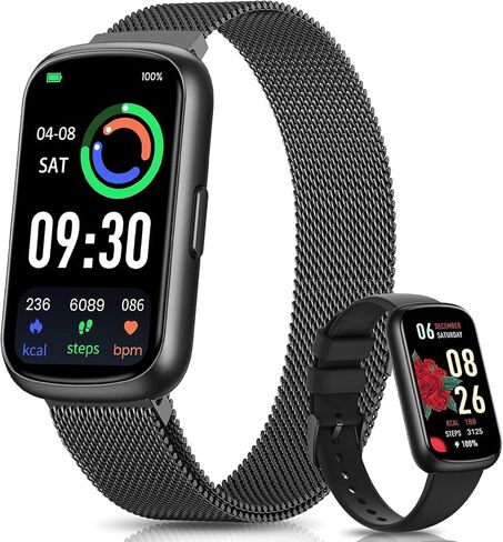RUXINGX Fitness Trackers,Smart Watches for Men Women with 24/7 Heart Rate/Sleep Monitor, Fitness Watch with IP68 Waterproof, Health Activity Trackers for Android and iPhone Carbon Black in Kuwait